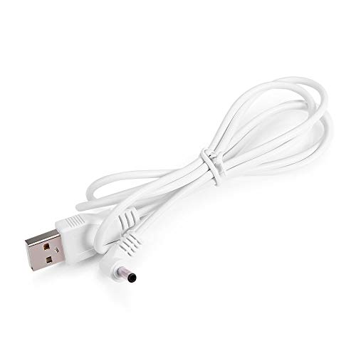 Shuzhen,Cable de Cargador USB de CC Duradero de 5 V para lámpara de Luna Impresa en 3D(Color:Blanco)