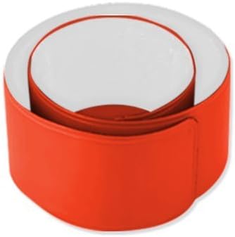 Set of 10 High Visibility Reflective Slap On Wrist & Ankle Bands - Fluorescent Yellow (Fluorescent Orange, 40 x 3 cm)