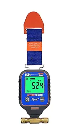Flash Digital Vacuum Gauge (Range: 0 to 19000 Microns), Micron Gauge, High Accuracy Vacuum Gauge, Negative Pressure Gauge, Portable Vacuum Gauge Model: Supco VG64