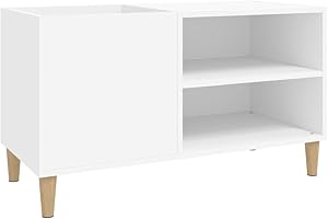 VidaXL Mobile Porta Dischi Bianco in Legno Multistrato - 84,5x38x48 cm - Mobiletto per Giradischi e Vinili