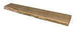 holzregal wand bad  Wandregal, Eiche, massiv, Holz, Regal, Baumkante, rustikal Wandboard (40 mit Baumkante)