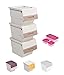 Produktbild Mabel Home Lagerplätze mit Deckeln, stapelbare Lagerplätze, 3er-Set, gut für Küche, Bad, Garage, Büro, 2 Size & 4 Farbe - Extra Lebensmittel Vorratsbehälter inklusive (Braun-Grau, 11x13.40x28)