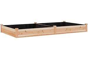 vidaXL Lit surélevé de Jardin Doublure 240x120x25 cm Bois Massif Sapin, lit surélevé, lit de Jardin, lit de légumes, lit de Jardin surélevé