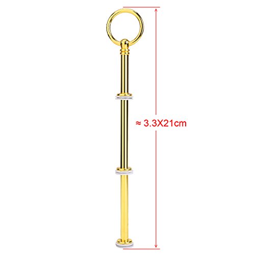 10 x Rund Golden mini Metallstangen Mittellochausstech für 2 bis 3 Etage Etagere Etagenplatte Hochzeitstorte Tortenständer 21cm - 7