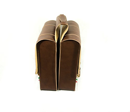 Pisa 1931 – Bike Bag fahrrad tasche. Gepäckträger. Fahrradgepäcktasche. Satteltasche, Fahrradtasche. Weinlese. Kunstleder. Farbe Braun. MADE IN ITALY (VIN_131 F_M) - 2