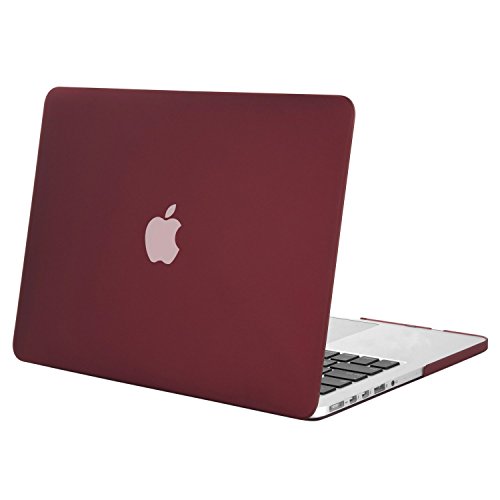 MOSISO Ultra Slim Plastik Hartschale Schutzhülle Hülle Snap Case für Macbook Pro 13 Zoll mit Retina Display NO CD-ROM Drive (A1502 / A1425), Marsala Rot