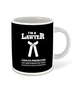 DecorVecor - Lawyer Inspired Designer Printed White Ceramic Coffee Mug | Milk Cup - Gift for Advocate & Judiciary Professionals (D 4)