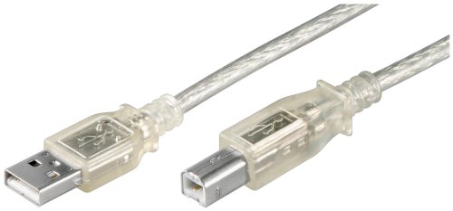Wentronic USB Kabel (A-Stecker auf B-Stecker) transparent 5m
