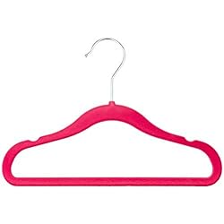 AmazonBasics Lot de 50 cintres en velours pour enfant Rose