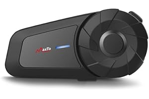 Maxto Motocyklowy zestaw słuchawkowy Bluetooth,MX1 2 Riders, uniwersalne systemy komunikacji interkomowej,dźwięk stereo HiFi, wodoodporność IPX6,sterowanie muzyką, kask motocyklowy głośnik