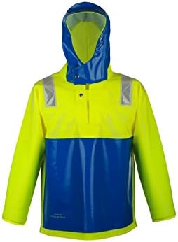 MARINE Jacket EXTREME Fishing Waterproof STORM SMOCK - 56 ( XL ) Fluo Yellow / Fluo Blue - Reinforcement visibility