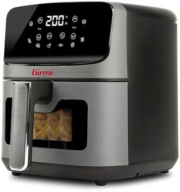Girmi FG27 "Ecofrit Lite" Friggitrice ad Aria 4,2 Litri "Ecofrit Lite", 1400 W, 4.2 Litri, Display digitale, 8 programmi, Timer, 80-200° C, BPA/PFOA Safe, Ricettario incluso, Grigio