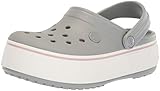 Tipo de tacón: Plataforma Crocs Crocband Platform Clog U, Zuecos Unisex Adulto, Gris (Light Grey/Rose 04m), 37/38 EU
