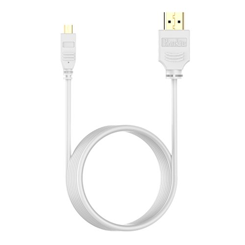 Rankie 1.8m High-Speed Micro HDMI zu HDMI Kabel HDTV Cable Unterstützt Ethernet, 3D, 4K und Audio Return (Weiß) - 6