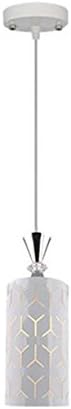 Modern Crack Cylindrical Ceiling Lighting, For E27 Bulb Metal Shade Contemporary Simple Chandeliers Restaurant Cafe Pendant Lamp Bedroom living Room Decoration , White , 1 lamp