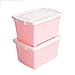 Produktbild LIZHIQIANG Kunststoff-Speicher Große Aufbewahrungsbox Covered Finishing Box Turnover Box Kinder Spielzeug Box 2 Sets ( Farbe : Pink )