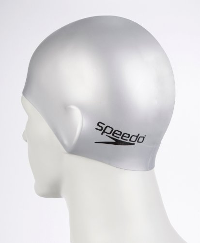 Speedo Palin Silicone - Gorro de nataci  n para hombre  tama  o   nico  color plateado