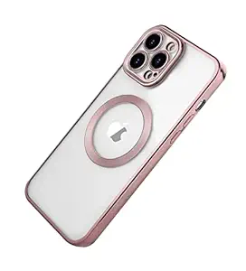 A3sprime Back Cover for iPhone 13 Pro [Shockproof and Drop Protective Soft Transparent Case with 9H Hardness Back Camera Lens Protector ] Colour - Pink