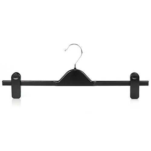 Hangerworld 15 extra breite stabile Taillenbund/Hosenbund-Kleiderbügel – Kunststoff – Schwarz – für Hosen, Röcke und sonstige Kleidung – Verstellbare Breite bis zu ca. 40 cm - 2