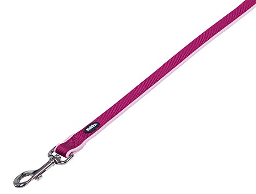 Nobby, guinzaglio Classico in Neoprene, Lunghezza 120 cm, Larghezza 25-35 mm, Color Lampone Rosa