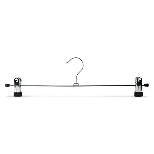 famy.Shop Metall Kleiderbügel Hosenbügel Hosenspanner rutschfest gummiert verchromt, 10 Stück, ca. 40×11,5cm - 2