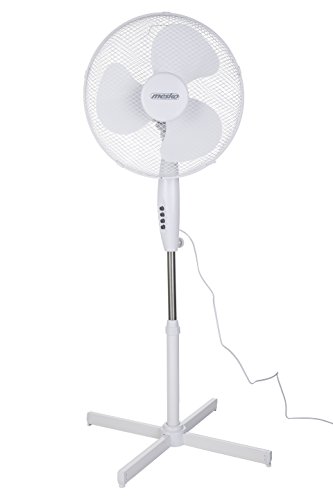 Standventilator | Ventilator | Stand Fan | Windmaschine | Ø 40cm, 55 Watt, 3 Geschwindigkeitsstufen | 180° Rotation | leiser Betrieb | Höhenverstellbar 95-125cm (Weiss) - 4