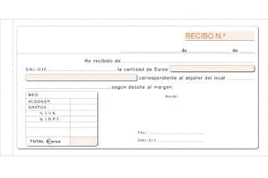 FELIXMANIA Talonario Recibos Alquiler IVA 207x109 T52 Estándar Duplicado Autocopia (50 juegos), 3 unidades