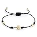 Produktbild WHFDRHSZ Armband Armreifen Armbänder 2Pcs 8Mm Crystal Ball Schwarz String Männer Armbänder Handwerk Charme Briading Macrame Armband Micro Pave Schwarz Zirkon, Gold Kristall