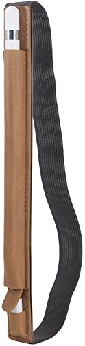 StilGut Pencil-Halter für Apple 9,7" iPad Pro und iPad Pro 10.5" aus echtem Leder mit Lightning-Adapter-Fach. Stift-Halterung zur sicheren Aufbewahrung des Apple Pens, Cognac Vintage