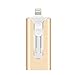 Produktbild USB-Flash-Laufwerk, USB-Stick USB 3.0-Memory-Stick Externe Speichererweiterung Kompatibel mit iPhone iPad iPod iOS-Android-PC Neues MacBook, OTG-Jump-Drive-Adapter, Y12 (64GB, Gold)