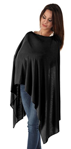BambooMama Bamboo Breastfeeding Scarf - Black - Discreet Nursing Cover And Scarf In One - The Ideal Gift For A New Mother