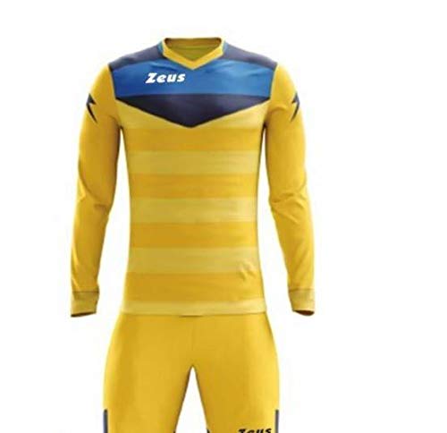 Zeus Kit GK Argo Complet de Gardien de But Football Tournoi S Giallo-BLU-Royal