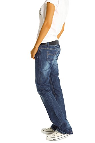 Bestyledberlin Damen Jeans Hosen, Baggyjeans j137p 36/S, Blau - 