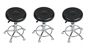 ABSC Apni Dukan Steel Adjustable Stool (Red, Standard Size) -Set of 3 Pieces