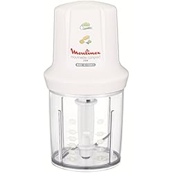 Moulinex DJ300110 Mini Hachoir Electrique Moulinette Compact avec Couvercle Saupoudreur Blanc 270 W