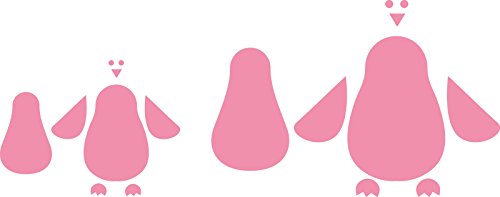 Marianne Design COL1331 Collectables Pinguin - Stempel und Stanzschablone für die Kartengestaltung und Scrapbooking, Metal, rosa, 4 x 6,5 x 0,4 cm