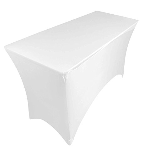 25 colours available .spandex lycra stretch cover tablecloth for 4ft foot table 120x75x75 (white)
