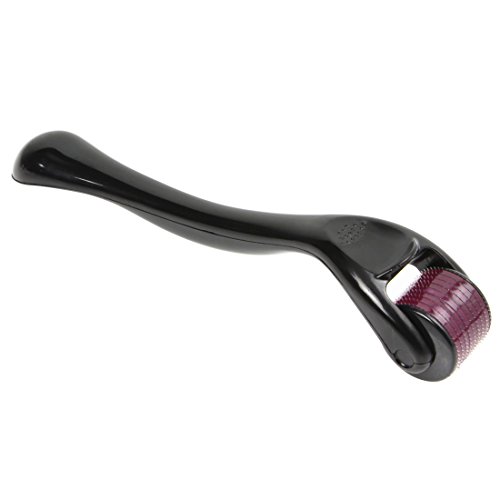 EZGO Professional Titanium Microneedle 540 Derma Needle Roller Treating Acne Scars, Skin, Hair Loss, Wrinkles, Blackheads, Lines, Sun Damaged, Ageing- Daily Care Product, Reducing Blemishes Scars Potholes Cellulite Stretchmarks Uplifting Whitening Regeneration (2.0mm, Purple Head Black Hendle)