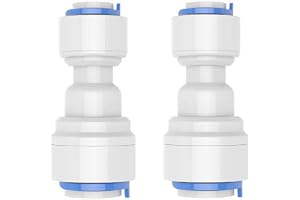 Vatteninloppsledning anslutning snabbanslutning vattenfilter montering adapter för omvänd osmos och vattenfilter, dricksvatten kran, sidobyside kylskåp (1/4 till 3/8 tum)