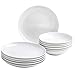 Produktbild Kahla 390638M90039C Five Senses Porzellan Geschirrset für 6 Personen Tellerset weiß rund modern 12-teilig Teller groß Suppenteller tief Tafelservice