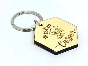 Personalized Wooden Engraved Pup with Bone Tag for Pet Dog, ID Customized Dog Tag