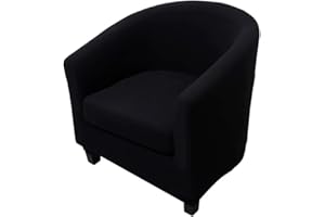 Highdi Funda de Sillón Chesterfield 2 Piezas, Cubre Sofá de 1 Plaza Elásticas Lavable Antideslizantes, Fundas Protector de Butaca para Contador, Dormitorio (Color sólido - Negro)