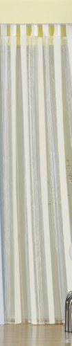 Gardinen Schlaufenschal Vorhang Effektorganza mit Webstreifen, Farbe Champagner, Höhe 235cm x Breite 130cm Typ127 - 2