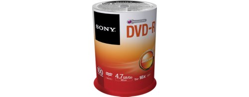 Sony DVD-R Recordable Disk Write-once on Spindle 16x Speed 120min 4.7Gb Ref 100DMR47BSP [Pack of 100]