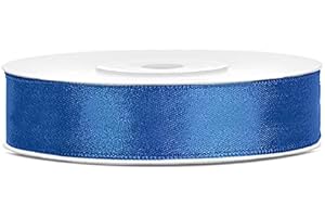 JAOW Ruban Satin Polyester Noeud et Emballage Cadeau 6/12/25/38/50/100mm x 25m (Taille 12mm x 25m - Couleur Bleu roi)