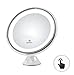Produktbild Makeup mirror LED Beleuchtet Kompaktspiegel 10-Fach Vergrößerung Schminkspiegel mit 360 ° schwenkbare Drehkugel und integriertem Saugnapf Rasierspiegel