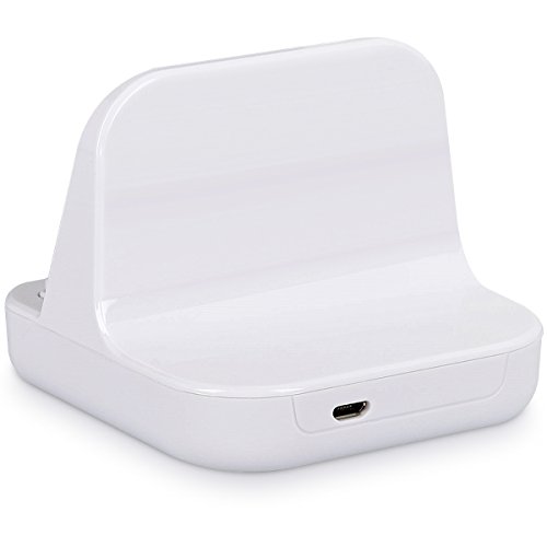 kwmobile Micro USB Dockingstation für Tablets – Ladestation Mikro USB Ladekabel Ladehalterung in Weiß - 4