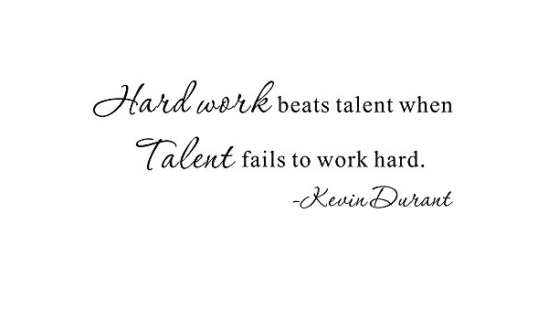 Kevin Durant Hard Work Beats Talent Hard Work Beats Talent Lorsque Talent Fails Au Travail Pour Kevin Durant  Motivation Inscription Home Mots De Transfert De Papier Peint Diy Stickers  Sticker Mural En Vinyle Citation Dicton Amovible : Amazon.fr: