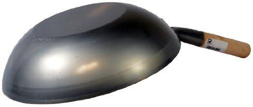WOK Pfanne aus Eisen, 35cm, flacher Boden, für Gasherde u. Gaskocher – Jade Temple - 2
