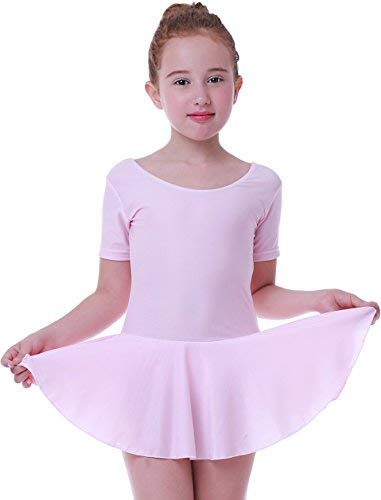 Seawhisper Ballet Leotard with Skirt Ballet Dress for Girls 7-8 Years Pink